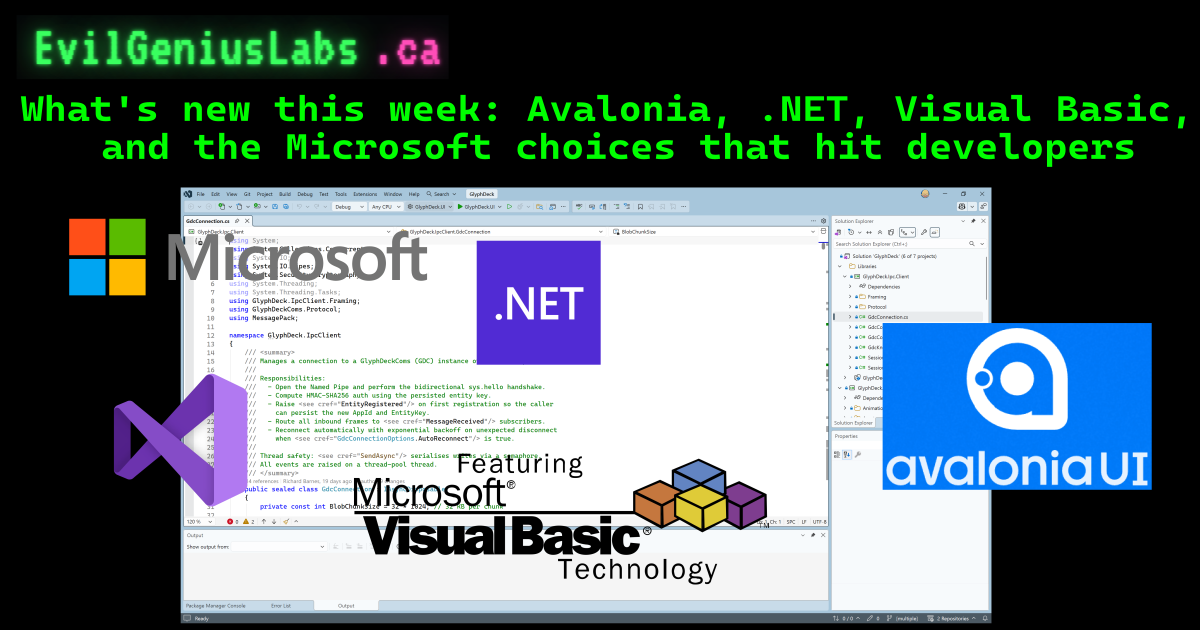 What's new this week: Avalonia, .NET, Visual Basic, and Microsoft choices